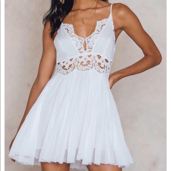 free people white mini dress